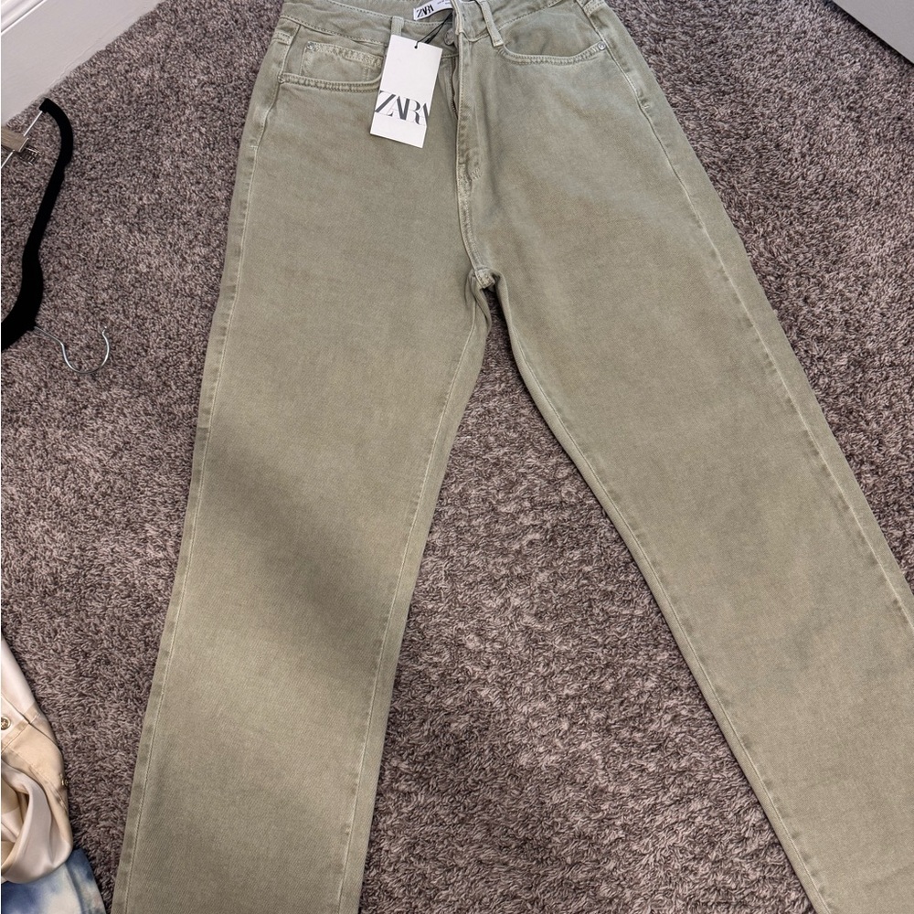 ZARA Light Green Jeans